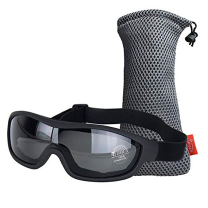 Viriber Motorcycle Goggles - UV Protective Outdoor Glasses, Dust-proof Combat Goggles (Deep Black) - color: Deep Black