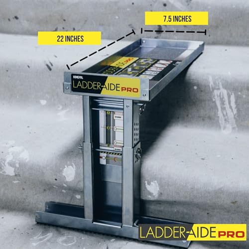 Ideal Security Foldable Ladder-Aide PRO: Fits Steps 4.921" to 7.875" High, Ladder Extender, Accessories, Stabilizer, Leveler for Single and Extension Ladders - style: Ladder-Aide PRO