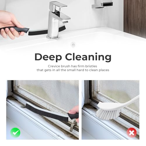 TQRR Cleaning Brush-Hard Crevice Cleaning Brushes, Multifunctional Window Groove Brushes, Grout Brush, Cleaning Tool for Bathroom, Kitchen, Toilet, Tile, Sink, Home (6, Green) - color: Green