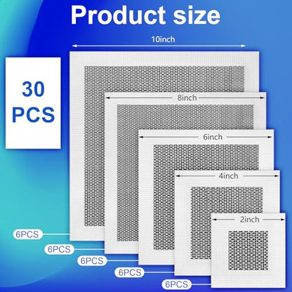 Blulu 30 Pcs 2/4/6/8/10 Inch Drywall Repair Kit Self Adhesive Mesh Drywall Patches for Holes, Repair Kit for for Aluminum Metal Ceiling Holes Wall Ceiling Tools - size: 2/4/6/8/10 Inch