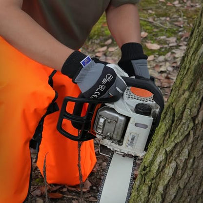 Chainsaw Safety Gloves, Chainsaw Protective Work Gloves, Cut Resistant Gloves, 12-Layer Protection on Left Hand Only - color: Medium Gray