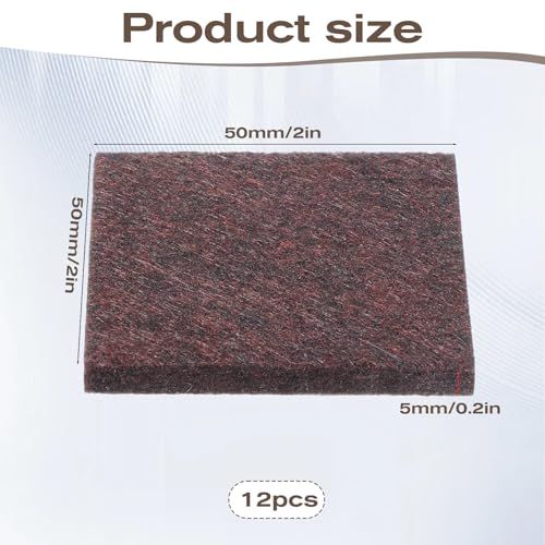 12Pcs Square Felt Furniture Pads 2 inch x 2 inch Self-Adhesive Table Leg Floor Protectors Cuttable Anti Scratch Furniture Pads for Hardwood Floors (Brown)