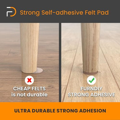 Furndiy Felt Furniture Pads for Hardwood Floors, Self-Adhesive Felt Pad for Chairs & Seat Legs, Easy Slide, Anti Scratch, Noise Stopper, Bumper & Buffer, Floor Protection - Based in USA - 4.7" x 2Pcs - size: 4.7" x 4.7" 2Pcs