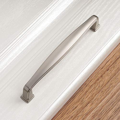 KOOFIZO 10 Pack 5 Inch Brushed Nickel Kitchen Cabinet Pulls Satin Silver Cabinet Handles Nickel Cabinet Hardware for Kitchen Cabinets 1817 Drawer Dresser Cupboard Bedroom - color: Brushed Nickel, size: 5" CC - 10Pcs
