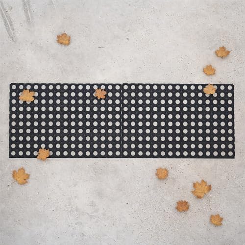 Heavy-Duty Interlocking Rubber Floor Mats 2-Pack - 16x24 Inches, Customizable Anti-Slip Doormats for Indoor/Outdoor Use, Easy Set-Up with Connectors Included, Perfect for Commercial & Residential Use - size: Set of 2 16x24
