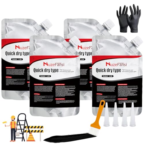 4 Pack Asphalt & Concrete Crack Filler, Fast-Dry Driveway Joint Sealant for Slabs, Patios & Pavement, Weather-Resistant Repair Adhesive - style: 4 Pcs,4.4LB