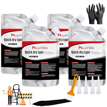 4 Pack Asphalt & Concrete Crack Filler, Fast-Dry Driveway Joint Sealant for Slabs, Patios & Pavement, Weather-Resistant Repair Adhesive - style: 4 Pcs,4.4LB