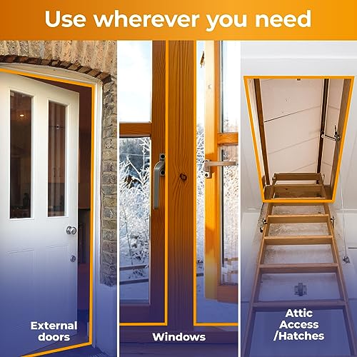 Weather Stripping Door Seal 20 ft - 2 Rolls 10' x 1" x 1/8" - Black Door Seal Strip - Neoprene Foam Tape - Premium Insulation Tape - Foam Insulation for Doors, Windows, Attic Access, Hatches!