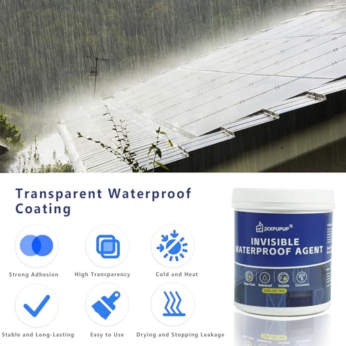 Invisible Waterproof Sealant, Liquid Waterproof Agent Transparent Repairing Leak Water Proof Adhesive for Roof & Walls (1, Kilograms)