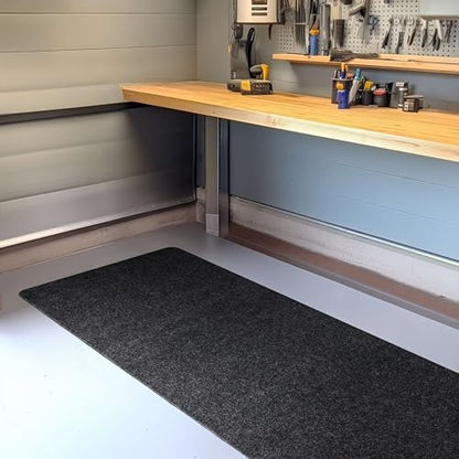 Mohawk Home Utility Runner Floor Mat Black 3' X 8' All Weather Indoor/Outdoor Non Slip Perfect for Garage, Entryway, Porch, and Laundry Room