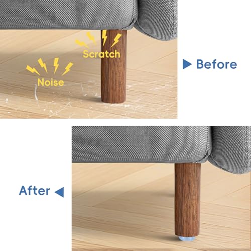 Transparent Screw Feet Rubber Pads Non Slip Non Skid Feet Pad for Furniture -Pack of 20 - color: Clear Round B