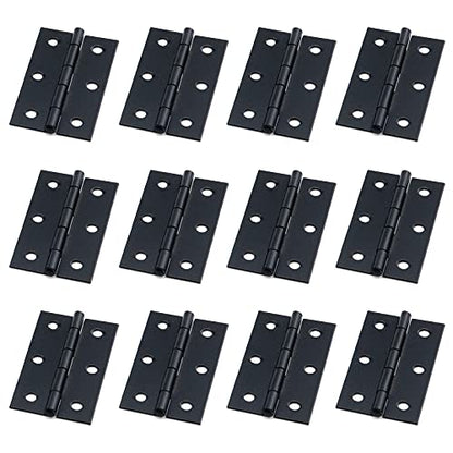 Antrader Cabinet Gate Closet Door Hinge 2-2/5'' Long Home Furniture Hardware Folding Hinge Black Pack of 12 - color: Black, size: 2.36" x 1.47", 12pcs