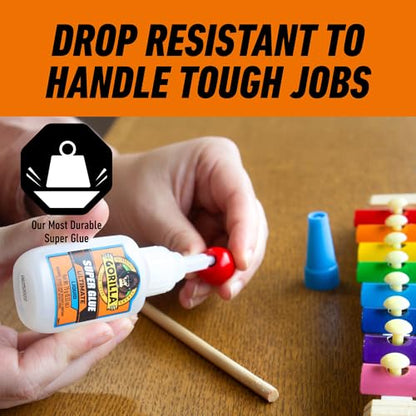 Gorilla Ultimate Super Glue, Clear Glue, 15 Grams (Pack of 6) - Fast-Setting Cyanoacrylate for Quick Fixes & Repairs with Anti-Clog Cap - size: 6 - Pack