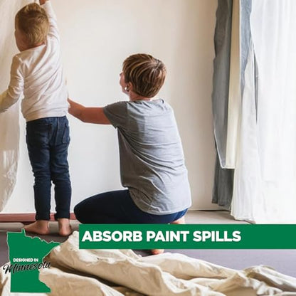 EZ Drop Painter's Large Canvas Fabric Drop Cloth for Painting (5 ft. x 20 ft.) - size: 5 ft. x 20 ft.