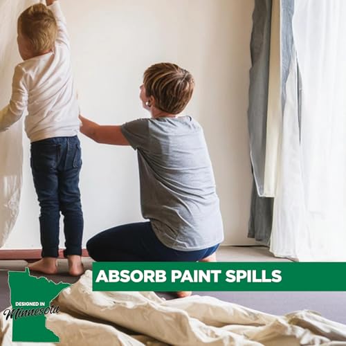 EZ Drop Painter's Large Canvas Fabric Drop Cloth for Painting (20 ft. x 20 ft.) - size: 20 Ft. X 20 Ft.