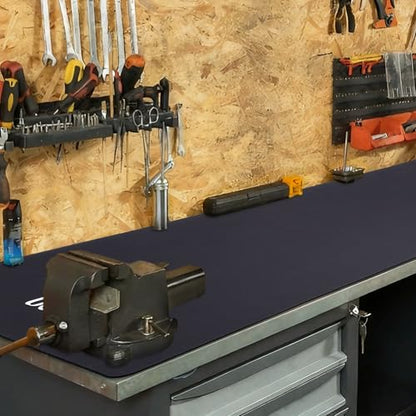 Workbench Mat 48"x24", 0.12"(3mm) Thick Tool Mat, Tear-Resistant & Scratch-Resistant Work Pad with Silicone Strip Anti-Slip Base, Large Worktable Protector Pad for Woodworking/Crafting/Tool Protection