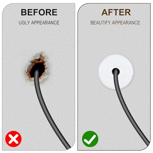 4Pcs Wall Cable Pass Through Grommet, 1'' Plastic Feed Through Bushing, Compatible Wall Hole Routing Kit, Cords Hole Covers Bushing for Cables Wires Furniture (White)