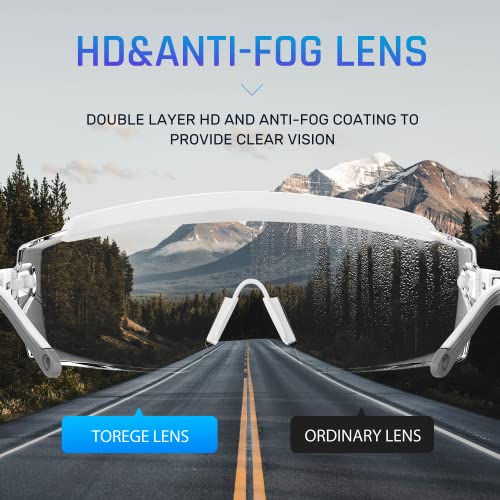 Anti Fog Safety Glasses Safety Goggles Over Glasses Protective Glasses with Anti Scratch Lenses Adjustable - color: White
