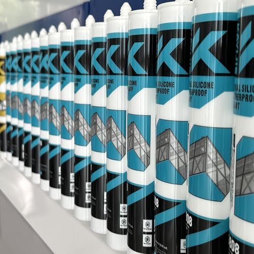 Silicone Caulk & Sealant Clear, Waterproof Silicone Sealant, Shrink & Crack Proof, Silicone Caulking for Kitchen, Bathroom, Interior & Exterior Use, 10.1 FL OZ/300ML