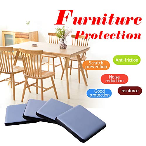 Furniture Sliders for Carpet and Hardwood Floors Adhesive PTFE (Teflon) Furniture Glides Sliders,Self-Stick Chair Sliders Pads (4, square50mm/ 1.97 inch) - size: square50mm