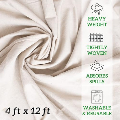 GREEN LIFESTYLE All Purpose Canvas Drop Cloths - Drop Cloth for Painting, Floor Cover, Heavy Duty Protection for Furniture & Surfaces, Reusable Painters Canvas Tarp for Renovation (2 Pack 4x10) - size: 2 Pack - 4x10