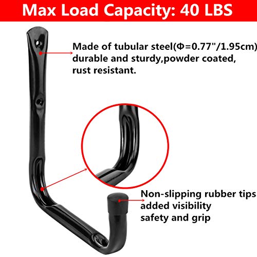 Ladder Storage Hook, Garage and Garden Storage Utility Hook, Heavy Duty Jumbo Arm Hanger - size: 8.7Inch x 9.5Inch