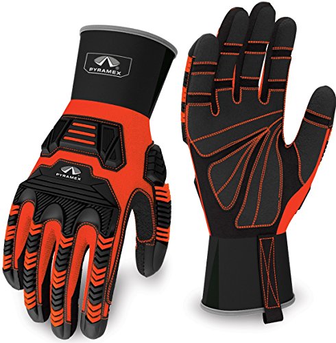 Pyramex Safety GL801M Ultra Impact Maximum Duty Work Gloves, Medium - size: Medium