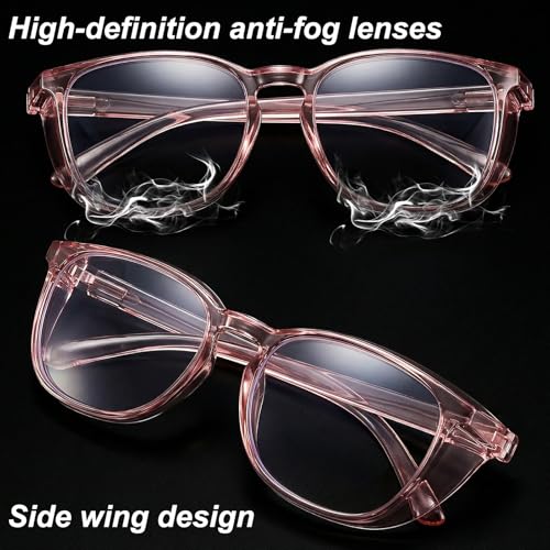 ElevateTech Safety Glasses Goggles, 2 Pcs Anti Fog Protective Eyewear Clear Eyelash Protector Shower Goggles Shield - color: Purple