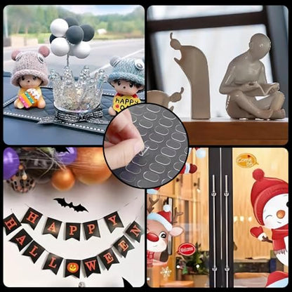 100 Pcs Sticky Tack Mounting Putty Museum Gel, Removable Non-Marking Adhesive Dots Clear Double Sided for Crafts Balloons Festival Home Office Party Decorations (0.31" X 0.51") - size: 100pcs-0.31" X 0.51"