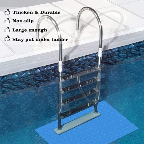 36x36in Swimming Pool Ladder Mat Protective Swimming Pool Step Pad for Above Ground Swimming Pool Ladder Pad Vinyl Non-Slip Pool Liner - size: 36x36 inches
