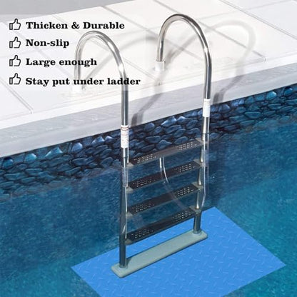 36x36in Swimming Pool Ladder Mat Protective Swimming Pool Step Pad for Above Ground Swimming Pool Ladder Pad Vinyl Non-Slip Pool Liner - size: 36x36 inches