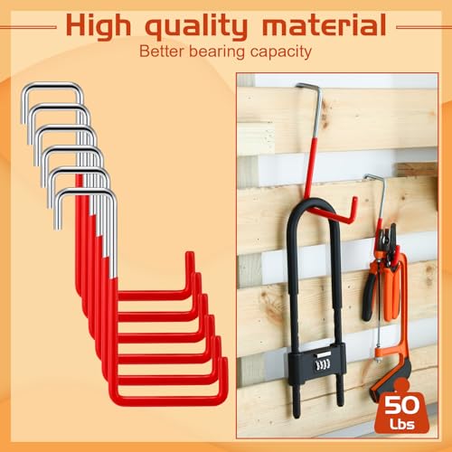 Hotop 18 Pcs Rafter Hanger Heavy Duty Large S Hooks Rafter Hanger for Garage Ladder Bike Fence Storage Organizer S Shaped Hooks(Red) - color: Red