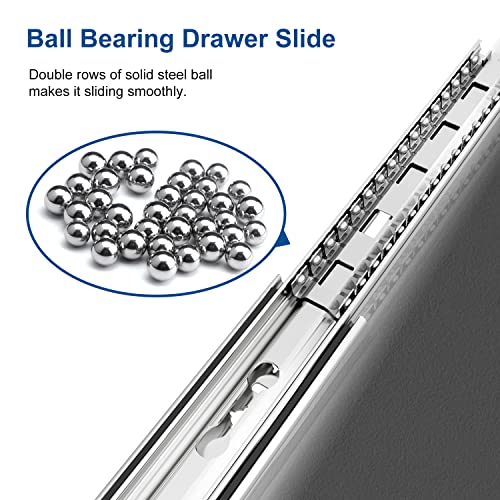 VADANIA 20" Heavy Duty Drawer Slide with Lock #D53, 2" Width Up to 125lb Load Capacity, 3-Fold Full Extension, Ball Bearing Lock-in & Lock-Out, Side Mount, 1-Pair - size: 20 Inch, style: #D53(53mm wide)