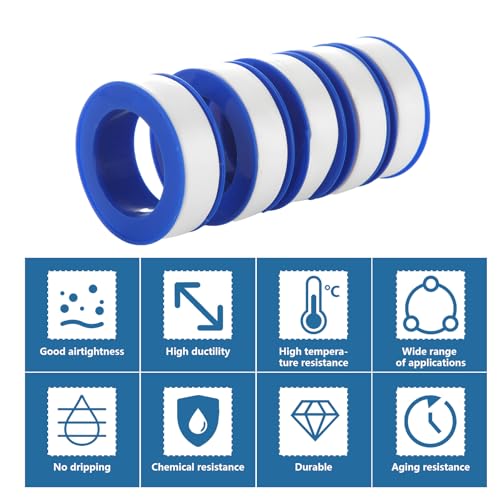 150 Rolls Teflon Tape 1/2 x 520 in Thread Seal Tapes Plumbers Waterproof Sealant Plumbing Tape for Water, Gas, Oil, Most Chemicals, Hydraulic and High Pressure Lines