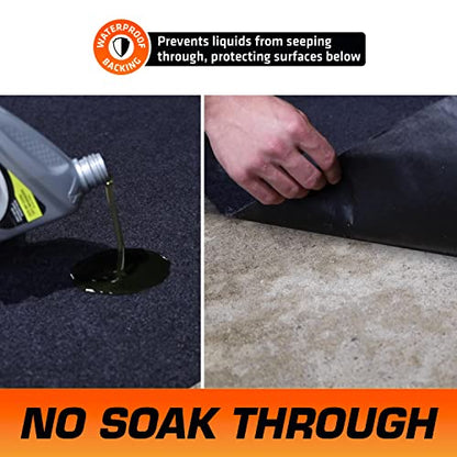 Armor All Premium Maintenance Mat Oil Spill Garage Floor Mat, (30" x 59") (2-Pack), Absorbent, Waterproof, Contains Liquids, Protects Garage Surface or Driveway, Reusable, Washable, Durable (USA Made) - size: 30" X 59" (Rectangular) (2-pack)