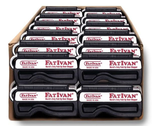 The Original Fat Ivan Fold Up Doorstop Wedge with Magnet - for Moving Office Home or School - Great for Police, Admin, Firefighters and Any time You Need a Door to Stay Open (Black, 24 Pack) - color: Black, size: 24 Pack