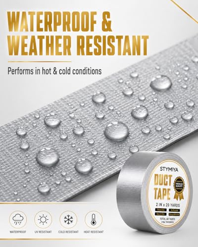 Silver Duct Tape Heavy Duty: Wide Waterproof Outdoor Duck Furniture Repair Tape Bulk - Strong Adhesive Weather UV Resistant No-Residue Masking Tapes Patterns Variety Pack (Silver, 3 * 2IN*20Yards) - color: Silver, size: 3*2in*20yards