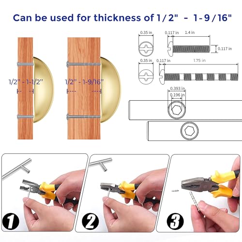 Ravinte 5 Pack 3" Drawer Pulls Brushed Brass Cabinet Cup Pulls Kitchen Hardware Cabinet Handles Drawer Handles Knobs 3 inch Hole Center - color: Brushed Brass