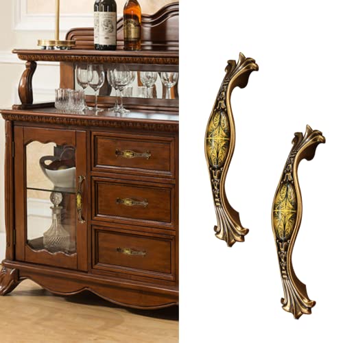 3-3/4" Zinc Alloy Cabinet Pulls Furniture Knobs Sunset Pattern Cupboard Handle Drawer Pulls Solid Metal Kitchen Hardware Handles for Cabinet Drawer Wardrobe (2pcs/Set) - color: Sunset, size: 3-3/4 Inch