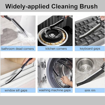 2 Pcs Hard Bristle Crevice Cleaning Brush - Crevice Cleaning Brushes for Household Use, Multifunctional Corner Gap Cleaning Brush Tool Grout Cleaner Brush for Kitchen Bathroom Window Track