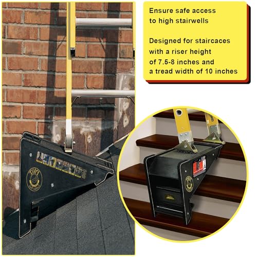 Ladder Leveler,Ladder Jacks,Ladder Stabilizer Tool with Storage Easy to Use for All Surfaces and Uneven Ground