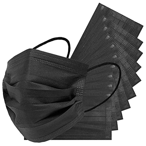 Kids Black White Disposable Safety Mask 3 Layer Protection Face Mask 50 pcs - color: Black White Kids Mask