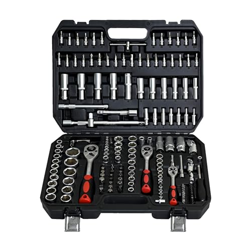 【LuckyNote】Tool Set - Socket and Ratchet Wrench Toolbox, 171pcs Tool Box, Universal Home Car Repair Tool Set, Perfect for Homeowners, DIY Enthusiasts, and Mechanics,17.91x13.58x3.74 Inch - style: 171pcs