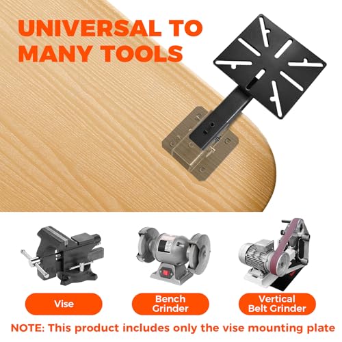 Mount Vise and Grinder,Heavy Duty Carbon Steel Single Mount Plate for Trailer Hitch, Portable Tool Mount for Bench Vise & Grinder (2" Receiver) - size: Mounting Plate Only