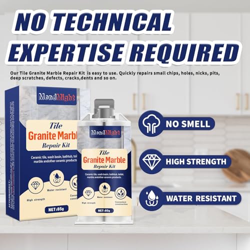 Quartz Countertop Repair Kit(Color Match), Tile, Marble and Granite Repair Kit for Edge Chips, Cracks, Scratches and Holes on Quartz, Marble, Granite, Porcelain and Other Stone Surfaces