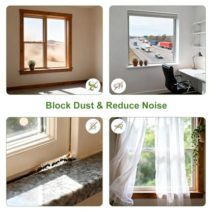 33FT Brush Weather Stripping, 0.35"W x 0.35"T High-Density Self-Adhesive Seal Strip for Doors and Glass Doors, Draft Blocker for Windproof, Dustproof, and Soundproof, Easy Cut & Install, Gray - size: 0.35" x 0.35"