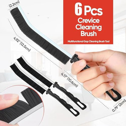 Crevice Cleaning Brush,6Pack Small Cleaning Brushes Grout Cleaner Brush Toilet Brush Scrub Brush for Shower Tile Skinny Gap Cleaning Tools for Household Use Bathroom (black-6pcs) - color: Black-6pcs