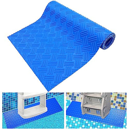Swimming Pool Ladder Mat - Protective Pool Ladder Pad Step Mat with Non-Slip Texture, Blue Medium Pool Step Mat, Pool Liner Protection Mat (60 X 45 inch) - size: 60 X 45 inch