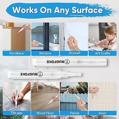 Touch Up Paint Pen 4 Paint Touch Up Pens Fillable Brush Refillable for Walls Wall Repair Funiture Cabinet Wood Floor Window 6ML 9Pcs Set