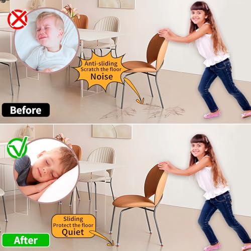 Extra Small Chair Leg Floor Protectors, 16PCS Silicone Chair Leg Caps, Felt Chair Leg Pads for Hardwood Floors, Round Metal Barstool Leg Floor Protectors, Anti-Scratches & Noice(Clear,Fit:0.5"-0.75") - size: S-16PCS-(Fit:0.5-0.75 inch)-Clear
